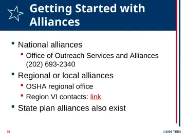 Slide 36: Getting Started with Alliances