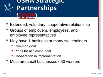 Slide 37: OSHA Strategic Partnerships (OSPP)