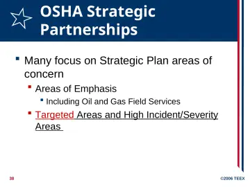 Slide 38: OSHA Strategic Partnerships