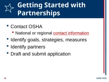 Slide 40: Getting Started with Partnerships