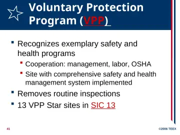 Slide 41: Voluntary Protection Program (VPP)