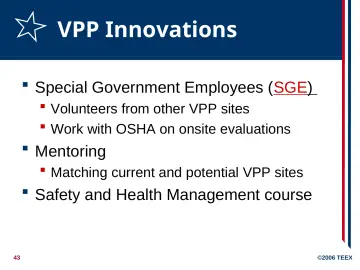 Slide 43: VPP Innovations