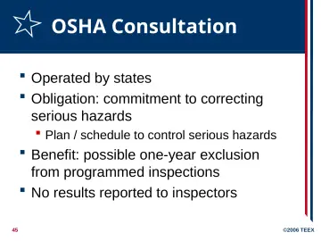 Slide 45: OSHA Consultation