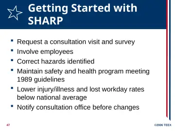 Slide 47: Getting Started with SHARP