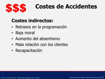 Slide 5: Costes de Accidentes