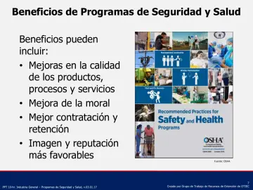 Slide 7: Beneficios de Programas de Seguridad y Salud