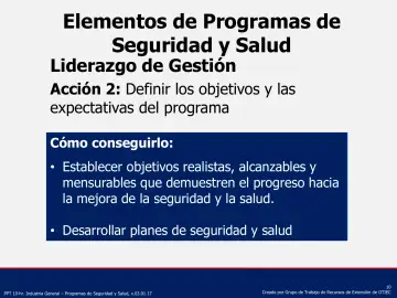 Slide 10: Elementos de Programas de Seguridad y Salud