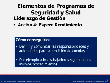 Slide 12: Elementos de Programas de Seguridad y Salud