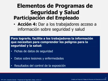 Slide 17: Elementos de Programas de Seguridad y Salud