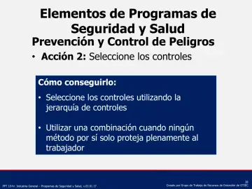 Slide 28: Elementos de Programas de Seguridad y Salud