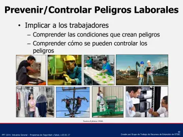 Slide 48: Prevenir/Controlar Peligros Laborales