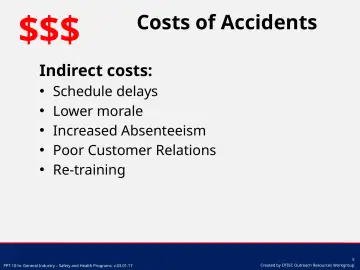Slide 5: Costs of Accidents