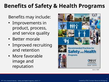 Slide 7: Benefits of Safety & Health Programs