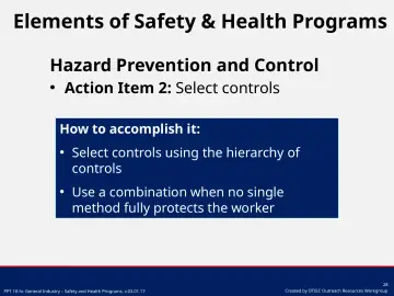 Slide 28: Hazard Prevention and Control