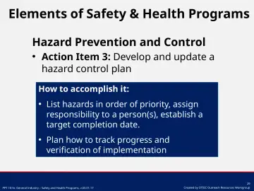 Slide 29: Hazard Prevention and Control