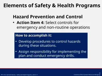 Slide 30: Hazard Prevention and Control