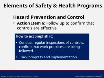Slide 32: Hazard Prevention and Control