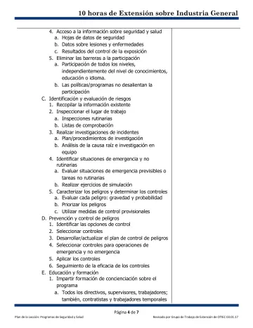 Page 4: 4. Acceso a la información sobre seguridad y salud