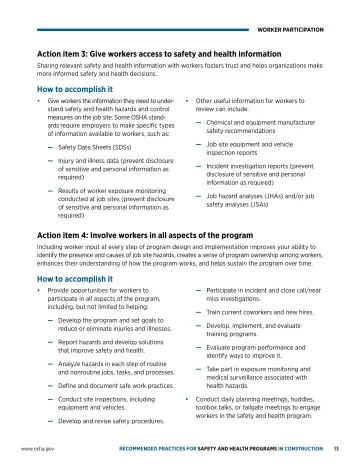 Page 17: Action item 3: Give workers access to safety and health information