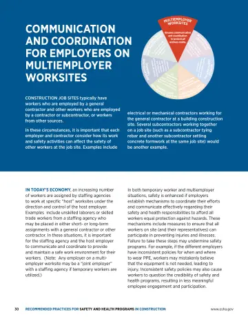 Page 34: COMMUNICATION AND COORDINATION FOR EMPLOYERS ON MULTIEMPLOYER WORKSITES