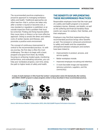 Page 7: THE BENEFITS OF IMPLEMENTING THESE RECOMMENDED PRACTICES