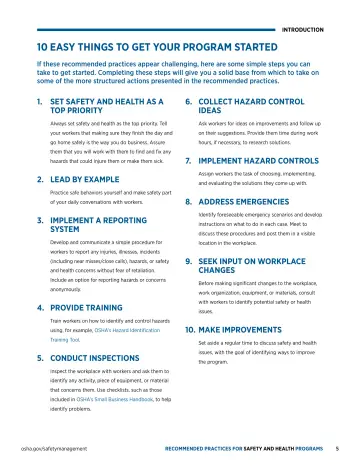 Page 9: 10 EASY THINGS TO GET YOUR PROGRAM STARTED