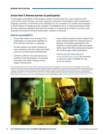 Page 18: Action item 5: Remove barriers to participation