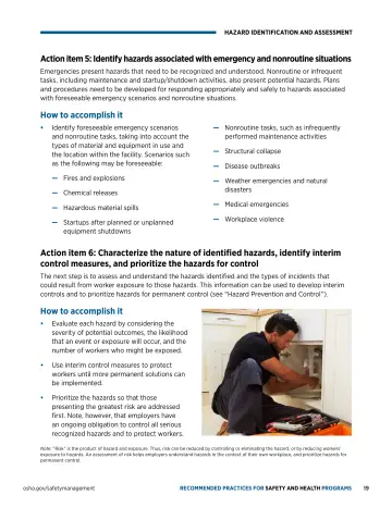 Page 23: Action item 5: Identify hazards associated with emergency and nonroutine situations