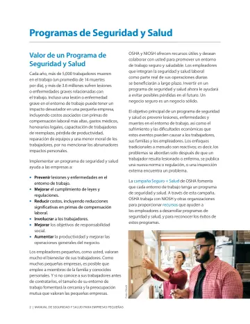 Page 6: Programas de Seguridad y Salud