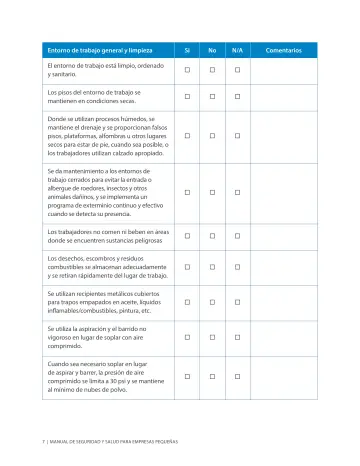 Page 11: Entorno de trabajo general y limpieza