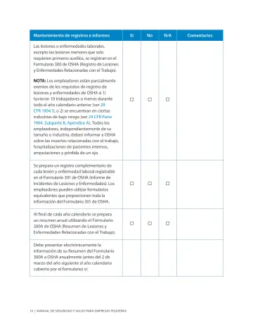 Page 14: Mantenimiento de registros e informes