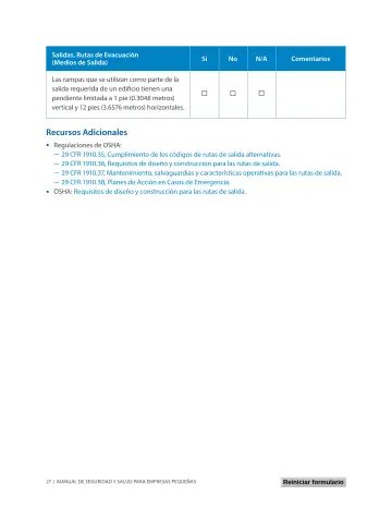 Page 31: Salidas, Rutas de Evacuación