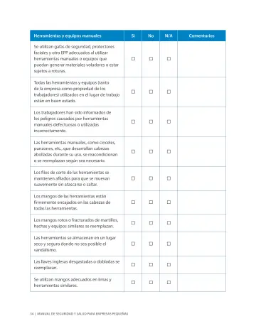 Page 38: Herramientas y equipos manuales