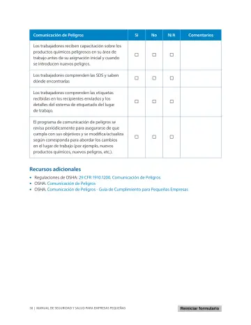 Page 42: Comunicación de Peligros