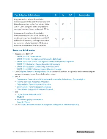 Page 52: Plan de Control de Infecciones
