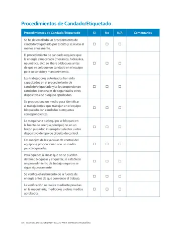 Page 53: Procedimientos de Candado/Etiquetado