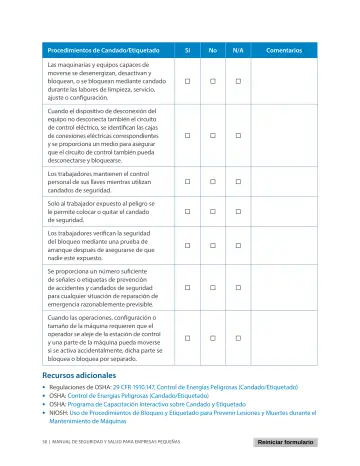 Page 54: Procedimientos de Candado/Etiquetado