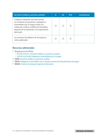 Page 69: Servicios médicos y primeros auxilios