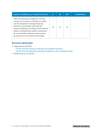 Page 75: Espacios confinados que requieren permiso
