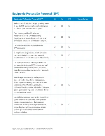 Page 76: Equipo de Protección Personal (EPP)