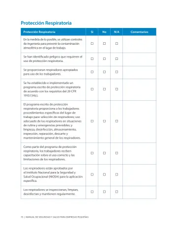 Page 79: Protección Respiratoria