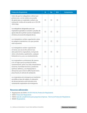 Page 80: Protección Respiratoria