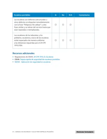 Page 85: Regulaciones de OSHA: 29 CFR 1910.23, Escaleras