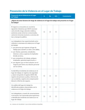 Page 94: Prevención de la Violencia en el Lugar de Trabajo