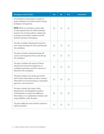 Page 25: Emergency Action Plans