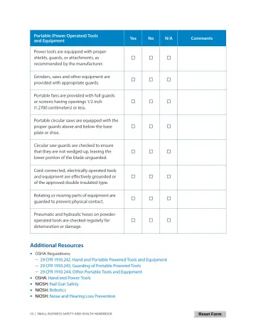 Page 37: Portable (Power Operated) Tools and Equipment