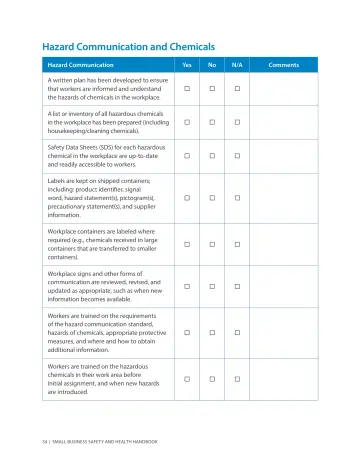 Page 38: Hazard Communication and Chemicals