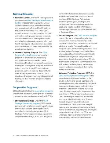 Page 92: Education Centers. The OSHA Training Institute