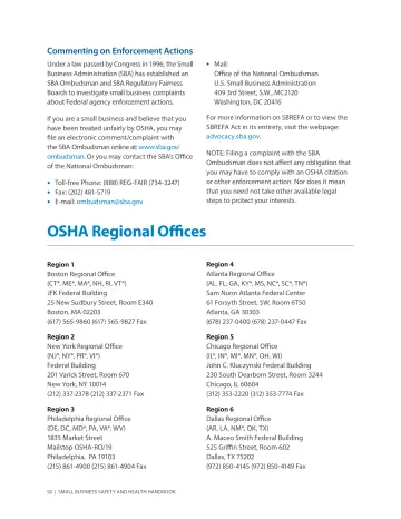 Page 96: OSHA Regional Offices