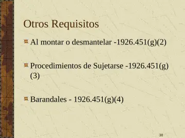 Slide 38: Otros Requisitos